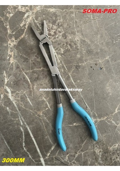 Soma Pro 300mm Açılı Uzun Kargaburun Pense Düz Uçlu 30cm Uzun Kargaburnu