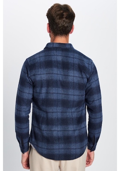 Tudors Erkek Slim Fit Dar Kesim Oduncu Tek Cep Kareli Kışlık Gömlek-32103 Çok Renkli