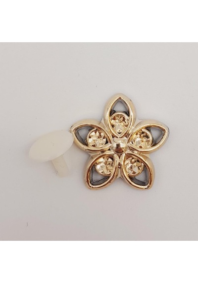 Angel Çanta Aksesuar Plastik Çiçek Model Süs Light Gold Renk