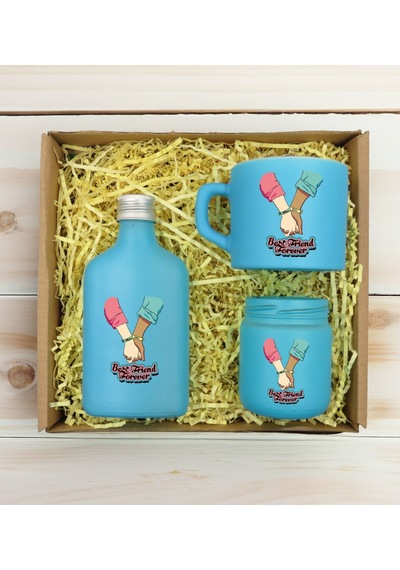 Bk Gift Kişiye Özel İsimli Dtf Best Friend Temalı Turkuaz Kahve Fincanı & Kolonya & Mum Hediye Seti-5, Arkadaşa Hediye, Doğum Günü Hediyesi Kobitmeyen