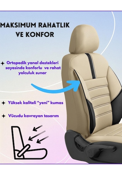 Dacia Duster Araçlara Uyumlu Dakota Seri Özel Tasarım Oto Koltuk Kılıfı Seti