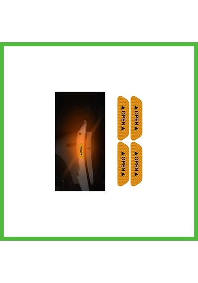 Vaveni Araba Kapı Açık Uyarı Reflektörü Etiket Sticker 4'lü 9.5x2.5cm Sarı Arz