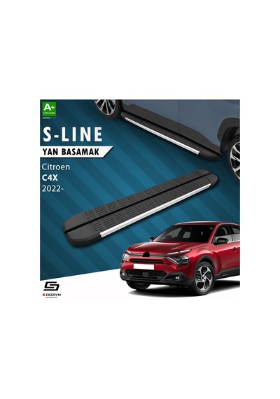S-dizayn Citroen C4 X S-line Aluminyum Yan Basamak 183 Cm 2022 Üzeri A+ Kalite