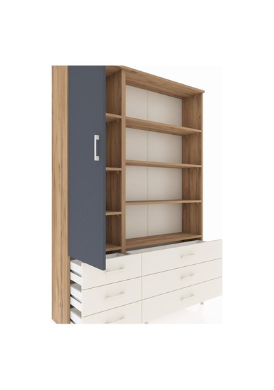 Arges Dolap 8 Raflı 6 Çekmeceli Tek Kapaklı 132x30x195 Çam-antrasit/aytaşı Antrasıt/aytası Arges Dolap 8 Raflı 6 Çekmeceli Tek Kapaklı 132x30x195 Çam-antrasit/aytaşı Antrasıt/aytası