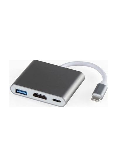 Type-c 3in1 Hdmi 4k Usb 3.0 Görüntü Veri Aktarımı Sağlar Usb Adaptör Notebook Ve Apple Uyumlu MacBook İle Uy
