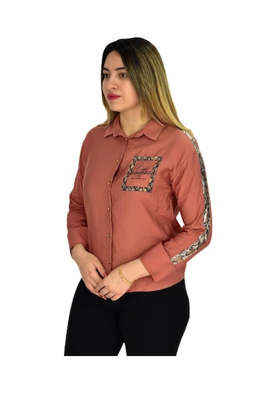 Baglan Kadın Kol Omuz Işlemeli Gömlek B6395 Bgl-st02545 Kıremıt