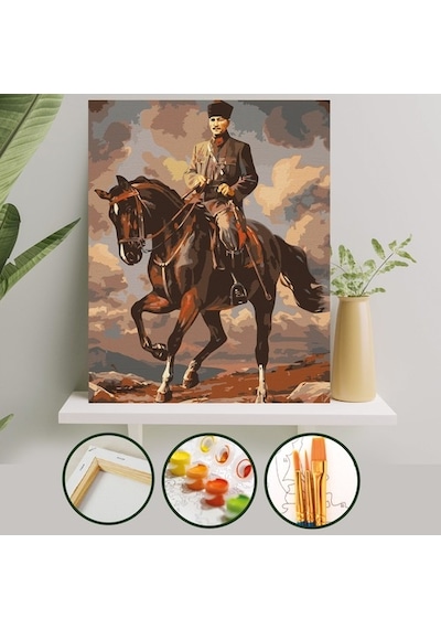 Sayılarla Boyama Tuval Seti 40X50 Cm - Atatürk