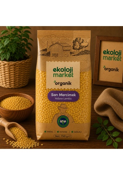 Organik Glutensiz Sarı Mercimek 750 Gr.