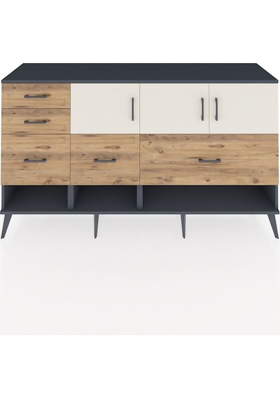 Hyperion Konsol 3 Raflı 5 Çekmeceli 3 Kapaklı 176x44x99 Antrasit- Antrasit-aytaşı/çam Hyperion Konsol 3 Raflı 5 Çekmeceli 3 Kapaklı 176x44x99 Antrasit- Antrasit-aytaşı/çam