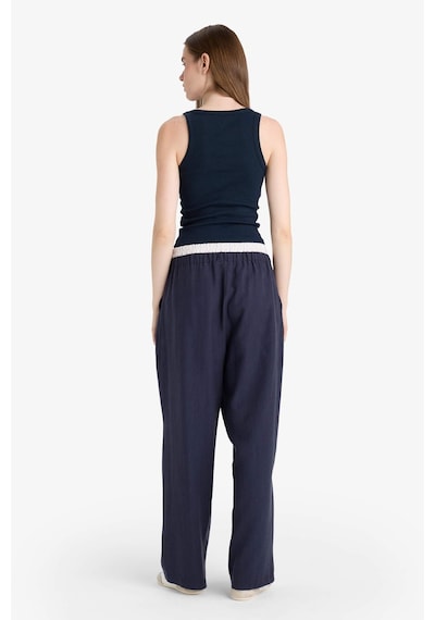 Defacto Baggy Fit Çift Cepli Normal Bel Standart Boy Tensel Pantolon F9743ax25hsnv200 Lacivert