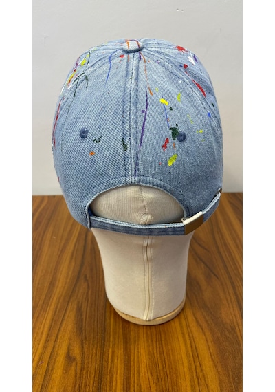 Jean Denim Kot Kumaş Vintage Unisex Cap Şapka Lacivert - Mavi