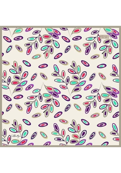 La Boutique 2186 Sura İpek Eşarp 02 - 90x90 Renkli