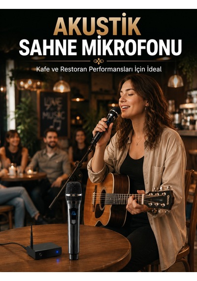 Çift Kablosuz El Mikrofonu Net Ses Kalitesi Ve Dijital Gösterge -