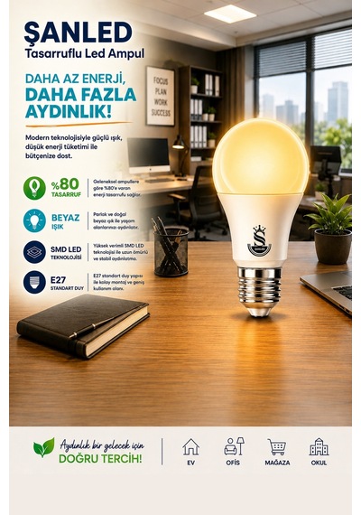 10w Tasarruflu Gün Işığı Led Ampul 2 Adet 2 Adet