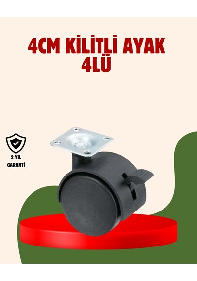 Hubrendy Tekno 4 Cm Kilitli Döner Ayak 4 Adet Sehpa Ve Mobilya Ayağı 16063626