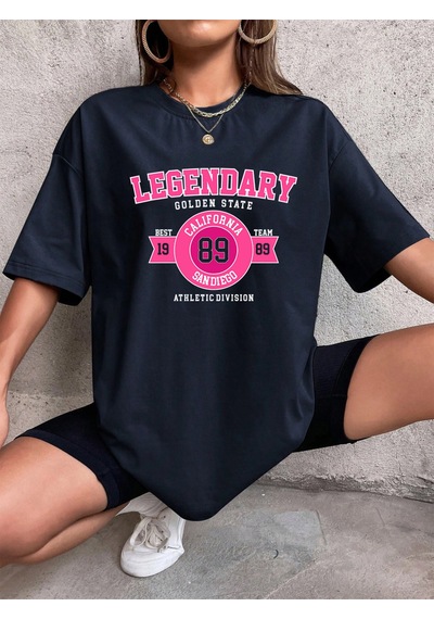 Noıssey Urban Pop Graphic Kadın Tişört Koleksiyonukod 5261 Lacivert