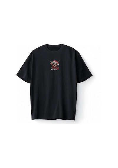 Bumeta Mooey Christmas Boğa Desenli Oversize Unisex Tişört T-shirt Siyah Bumeta Mooey Christmas Boğa Desenli Oversize Unisex Tişört T-shirt Siyah