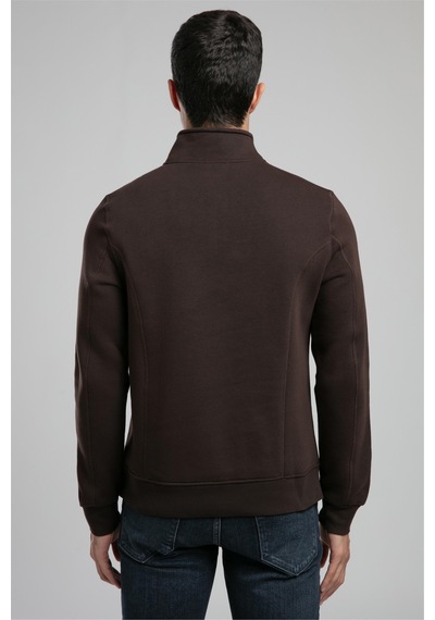 Lee Cooper Ceaser Erkek Dik Yaka Sweatshirt Kahve-21020 Kahve