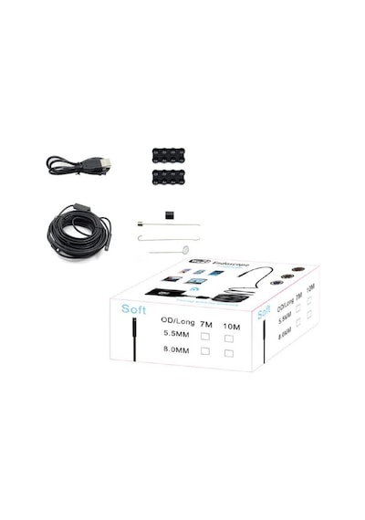 Wifi Endoskop Kamera 720P 8 MM 8 Led 7 M Yumuşak Kablo Su Geçirmez