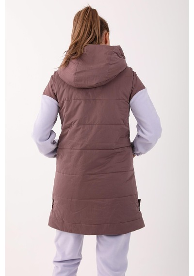Maraton Sportswear Comfort Kadın Kapşonlu Kolsuz Basic Lila Yelek 21402-lila Lila