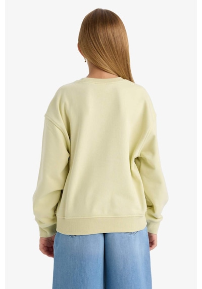 Defacto Kız Çocuk Relax Fit Bisiklet Yaka Baskılı Sweatshirt E6760a825augn1236 Yeşil