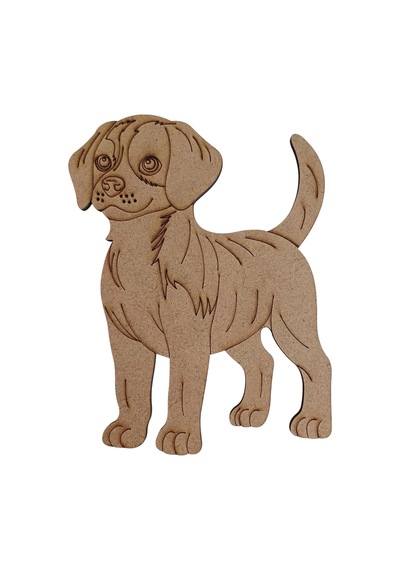 Boyanabilir Ahşap Köpek Figürü 15x12 Cm 10 Adet