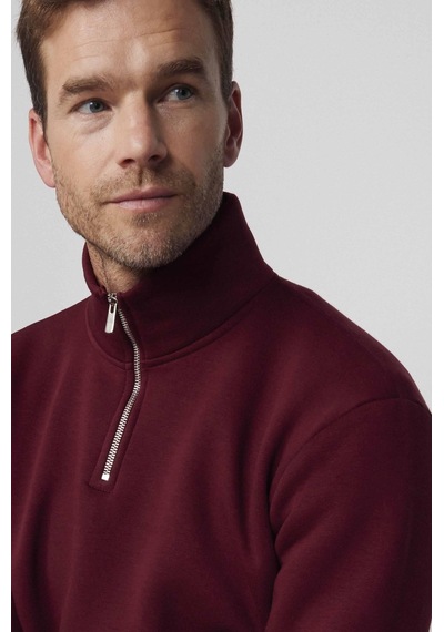 Tudors Pamuklu Dik Yaka Fermuarlı Bordo Unisex Sweatshirt-29413-bordo Bordo Tudors Pamuklu Dik Yaka Fermuarlı Bordo Unisex Sweatshirt-29413-bordo Bordo