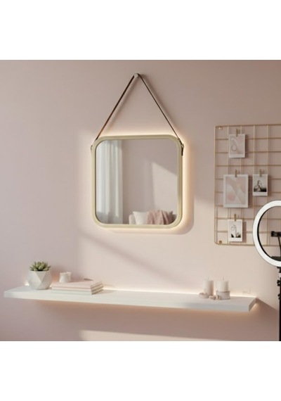 Askılı Ahşap Çerçeveli Kare Ayna 32x42 Cm Deri Askılı Duvar Aynası, Modern Minimal Dekoratif Ayna, Antre Banyo Yatak Odası İçin & Askılı Ahşap Çerçeveli Kare Ayna 32x42 Cm Deri Askılı Duvar Aynası, Modern Minimal Dekoratif Ayna, Antre Banyo Yatak Odası İçin &