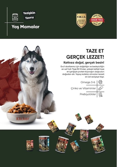 Klıcker Somonlu Mini Orta Irk Yetişkin Köpek Kuru Maması 1 KG