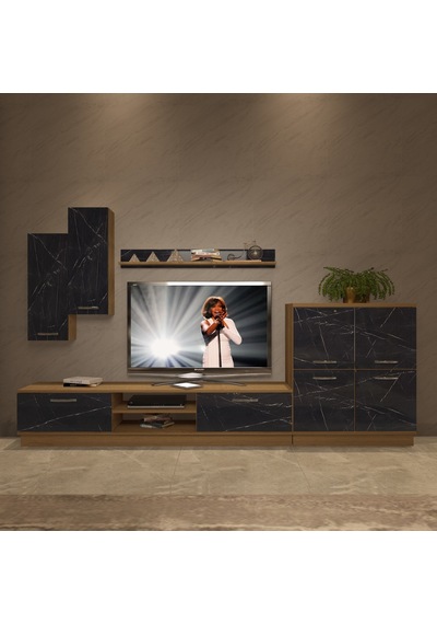 Decoraktiv Eko 6b Mdf Dvd Tv Ünitesi Tv Sehpası - Pera Siyah Mermer Safir Meşe - Royal Mermer Decoraktiv Eko 6b Mdf Dvd Tv Ünitesi Tv Sehpası - Pera Siyah Mermer Safir Meşe - Royal Mermer