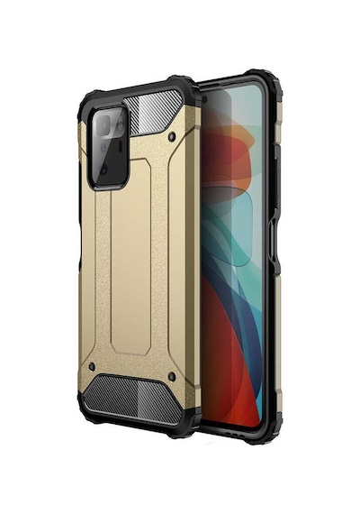 Noktaks - Xiaomi Uyumlu Xiaomi Poco X3 Gt - Kılıf Çift Katman Zırh Tank Crash Military Kapak - Gold