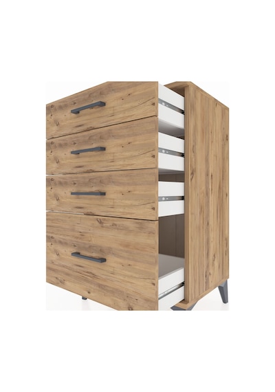 Hyperion Komodin 4 Çekmeceli 60x44x96 Çam-çam Çam