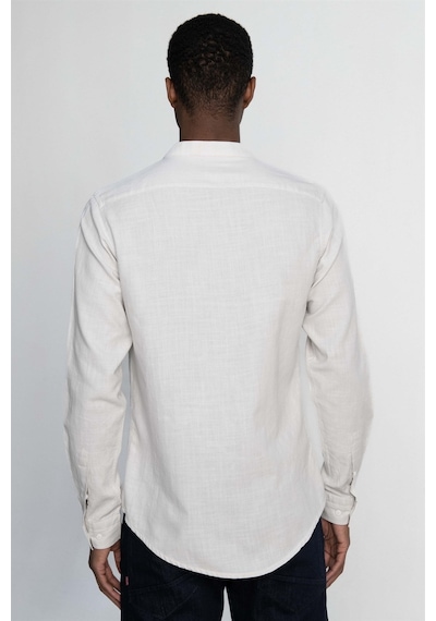 Tudors Slim Fit Dar Kalıp Uzun Kol Hakim Yaka Pamuklu Keten Efekt Gri Gömlek-27029-gri Gri Tudors Slim Fit Dar Kalıp Uzun Kol Hakim Yaka Pamuklu Keten Efekt Gri Gömlek-27029-gri Gri