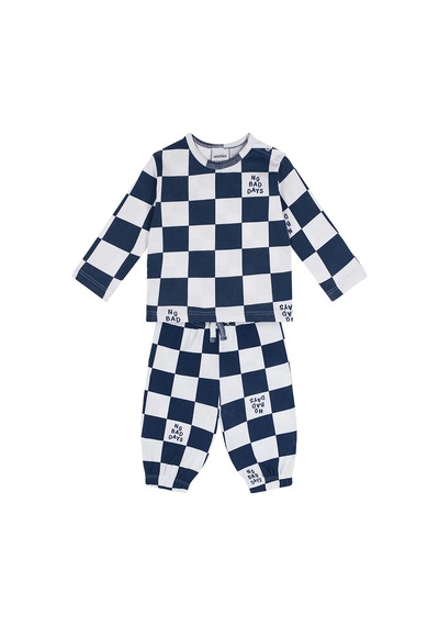 Denokids Organik Beyaz Uzun Kollu Erkek Bebek Eşofman Takımı