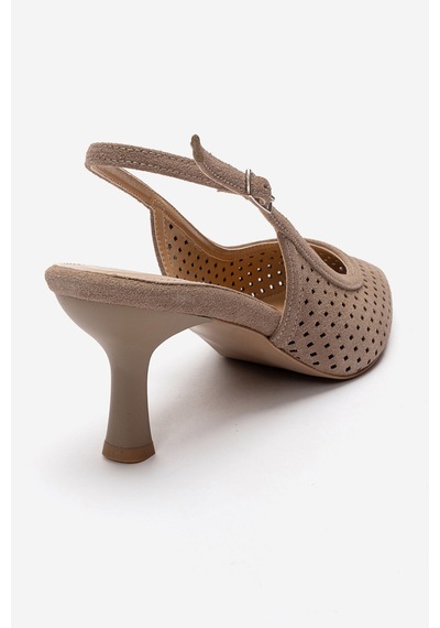 Luvishoes Uvıen Vizon Süet Kadın Topuklu Ayakkabı