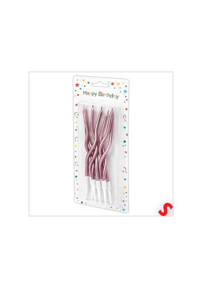 Mum-altlıklı-spiral-6 Adet- Pembe