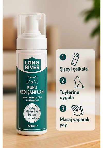 Longrıver Kuru Kedi Şampuanı - Nemlendirici Ve Tüy Bakımı