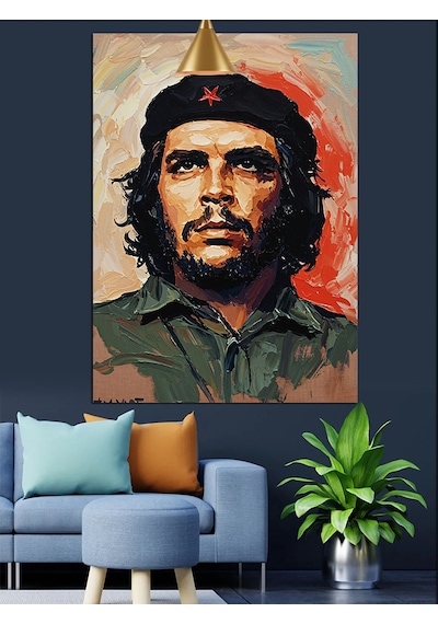 Küba Devrimci Lideri Che Guevara Dekoratif Kanvas - Mdf Ahşap Tablo