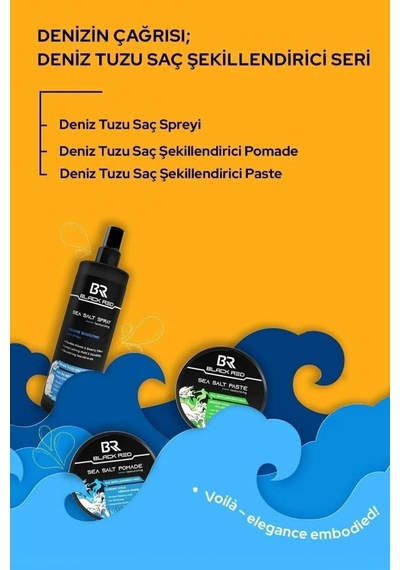 Black & Red Sea Salt Paste Saç Şekillendirici Mat Wax Medium 120 ML