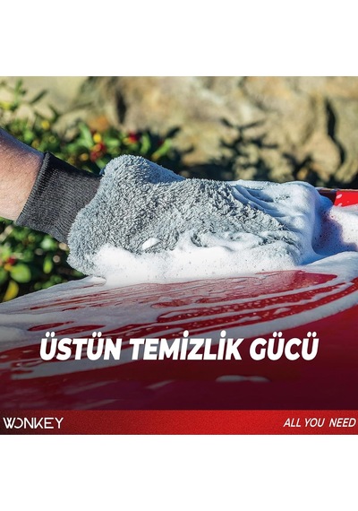 Mikrofiber Oto Yıkama Temizleme Seti Araç Kurulama Havlusu + Otomobil Cam Bezi + Araba Yıkama Eldiveni Paketi, Prof