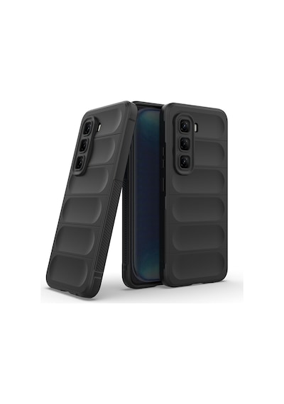 Mobilteam İnfinix Hot 50 4g Kılıf Esnek Tpu Oyuklu Arka Yüzey Tasarımlı Etnik Silikon Siyah