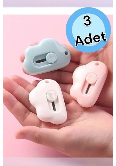 Mini Taşınabilir Çok Amaçlı Maket Kargo Açma Bıçağı Falçata 3'lü Set Shn-1191