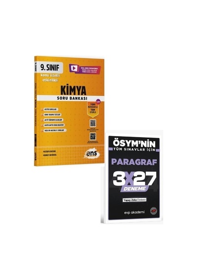 Ens 2027 9. Sınıf Kimya Etkinlikli Soru Bankası+ Evp Akademi Paragraf