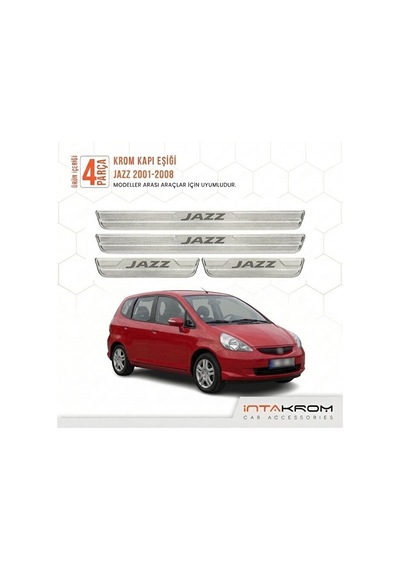 Honda Jazz 2001-2008 Uyumlu Satine Krom Kapı Koruma Eşiği 4 Parça