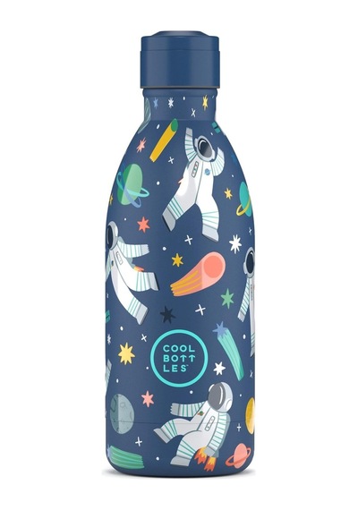 Cool Bottles Çelik Termos Pipetli Matara - The Kids Bottle - Galactic Ride 500ml Lacivert