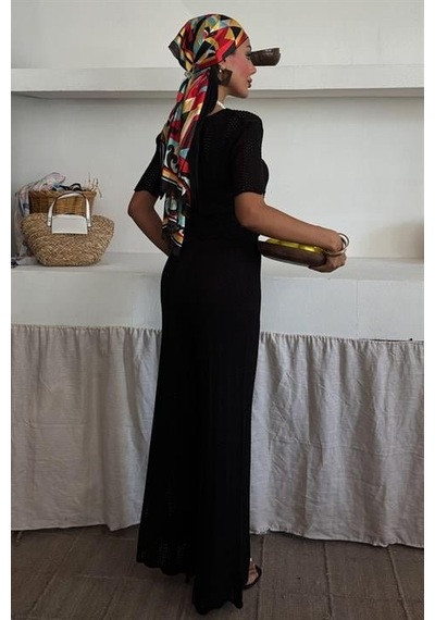 Veraura Lifestyle Triko Bluz Pantolon İkili Takım 10084-025 siyah
