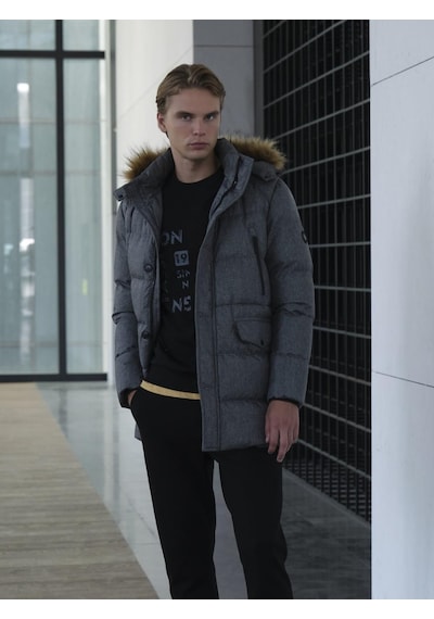 Erkek Antrasit Kapüşon'Lu Termo Dolumlu Su Ve Rüzgar Itici Yandan Fermuarlı Slim Fit Mont Ncs Jeans 4991-Antrasit Erkek Antrasit Kapüşon'Lu Termo Dolumlu Su Ve Rüzgar Itici Yandan Fermuarlı Slim Fit Mont Ncs Jeans 4991-Antrasit