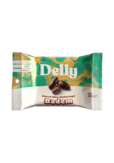 12 Adet Şekersiz Bitter Çikolata Kaplı Badem 40 G