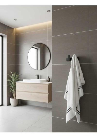 Banyo & Mutfak İkili Askılık Civatalı Montaj Dayanıklı Duvar Askısı Siyah Modern Siyah Diğer