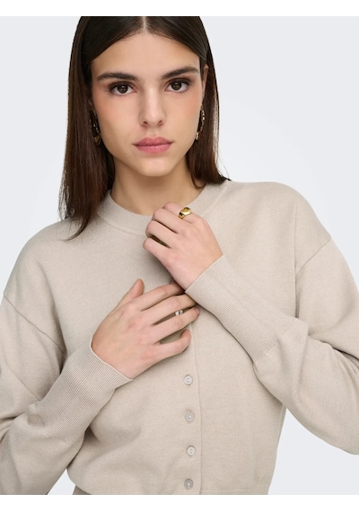 Only Onlmıo Ls O-neck Button Cardiga Kadın Hırka 15377295 Bej